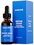 MAELOVE Peptide Squad Collagen Renewal Serum with Copper Peptides, Argireline, Matrixyl 3000 + Hyaluronic Acid and Niacinamide for Wrinkles, Fine Lines, and Skin Elasticity