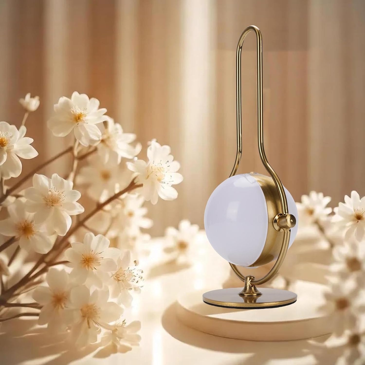 GOTOTOP Cordless Table Lamp Wireless LED Desk Lamp with 3 Color Stepless Dimmable Touch Control 2000mAh Battery for Bedroom Living Room Office Decor