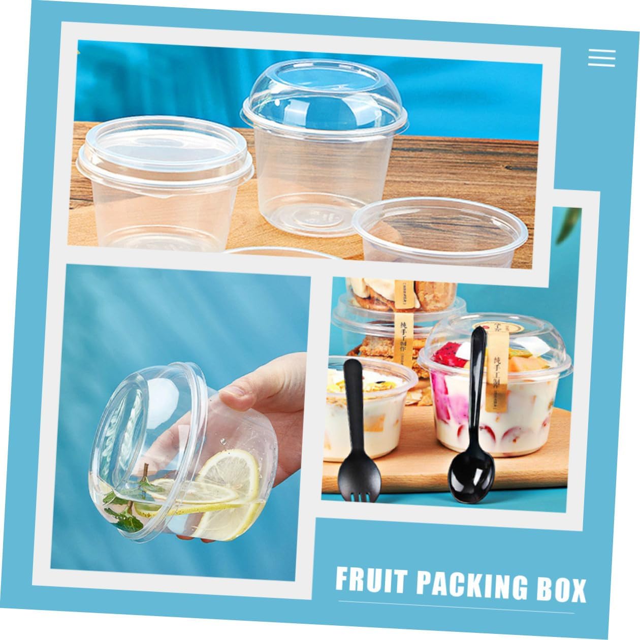 Dessert Packaging Boxes 360ml Food Storage Containers with Lid, Plastic Cupcake Carrier for Bakery, Party, and Takeout, Individual Dessert Snack Cup Holders