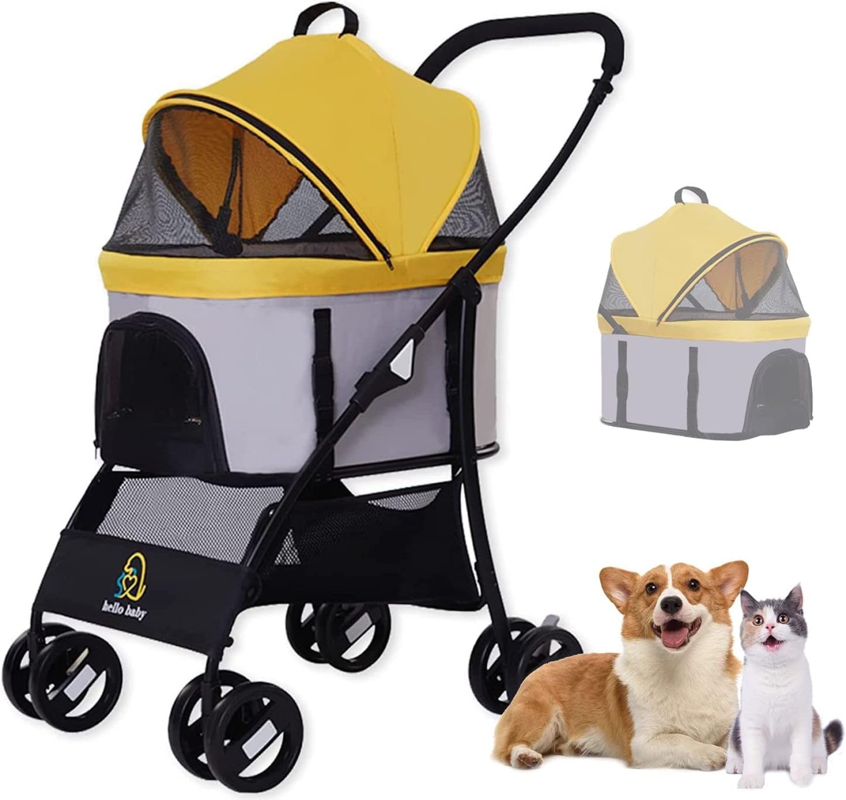 Amazon.co.jp: ペットカート 64*50*98cm 分離型 折りたたみ 犬用