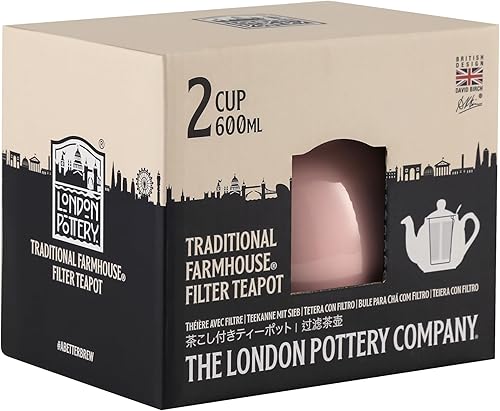 Miniatura 6 de London Pottery Tetera Farmhouse con infusor de cerámica, rosa Janpaese Sakura, 2 tazas (20.3 fl oz)
