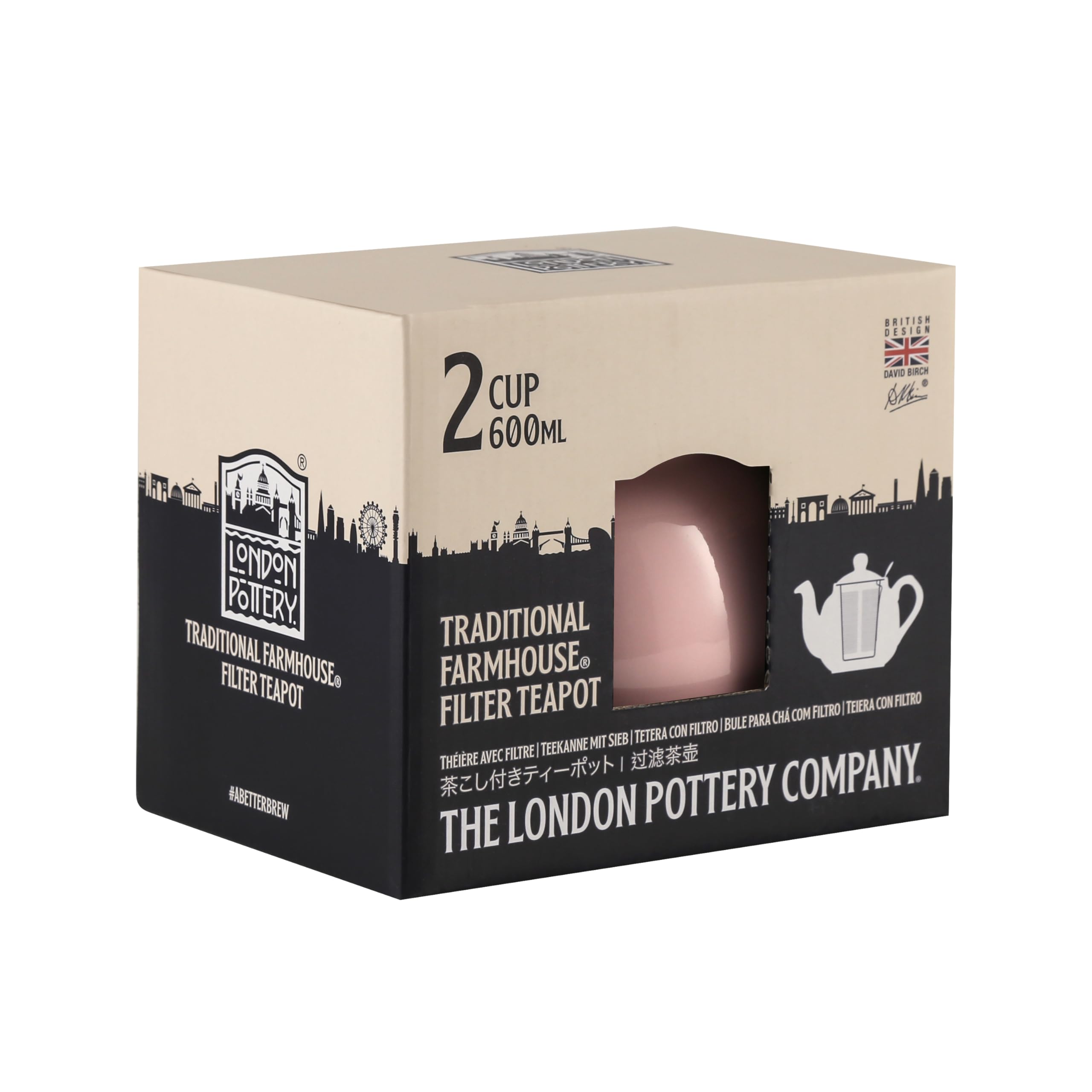 London Pottery Théière rustique en céramique avec infuseur Janpaese Sakura Rose, 2 tasses (600 ml)