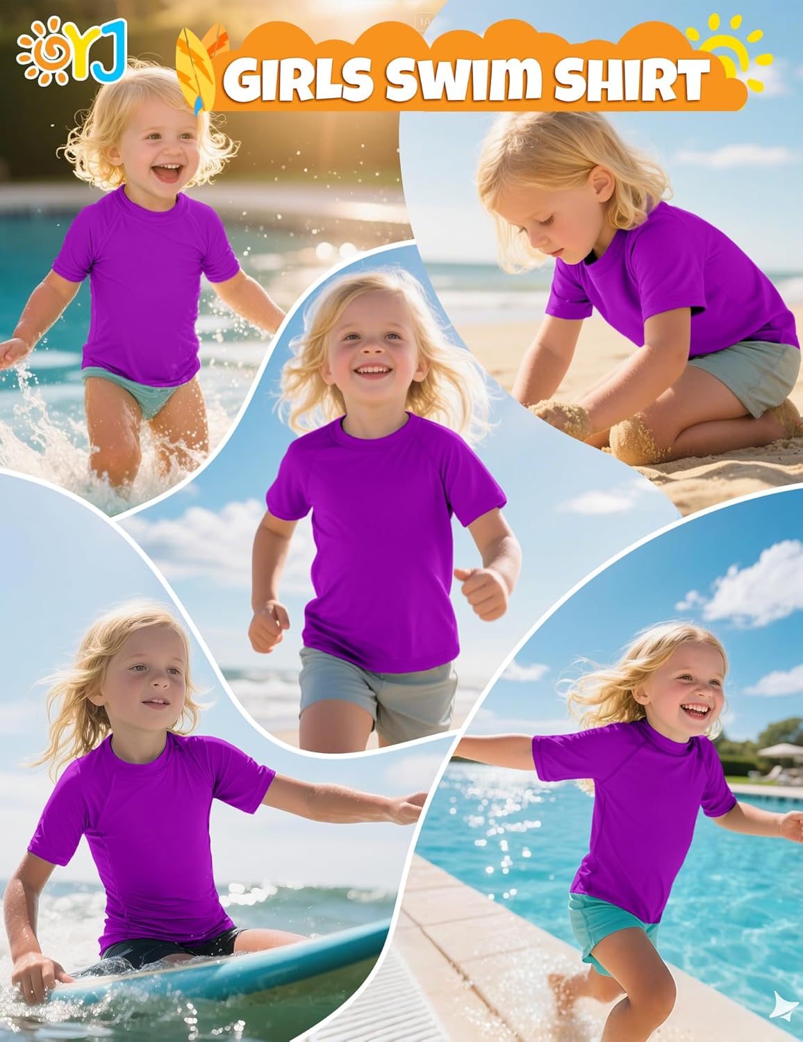 Boys Rash Guard Short Sleeve Swim Shirt UPF+ 50 Rashguard for Toddler Teens Water Sun Shirts Swim Wear Quick Dry - Image 3