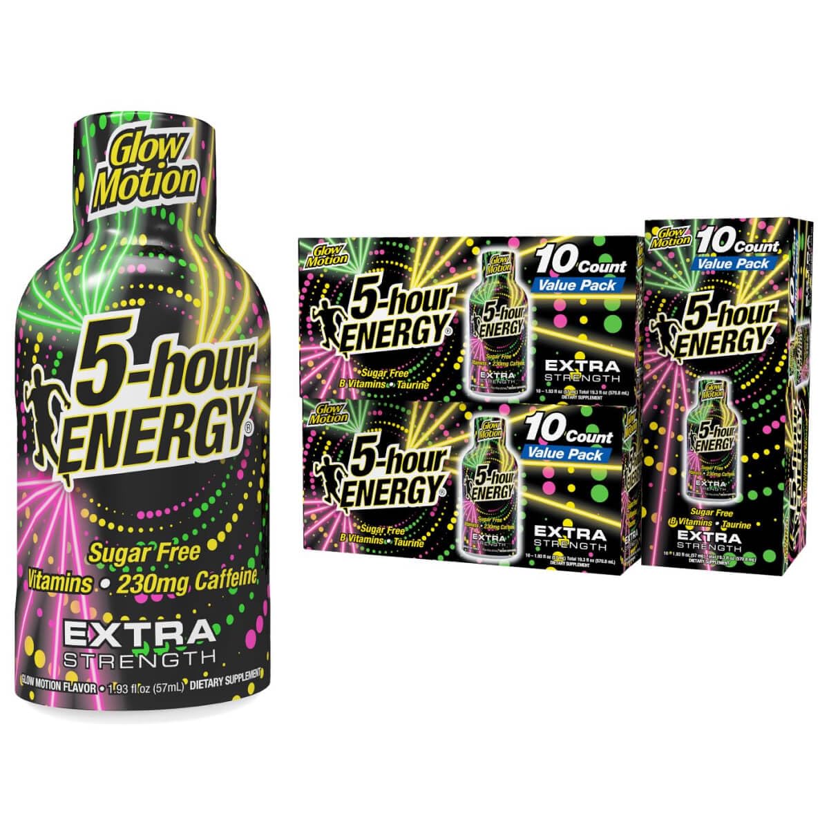 5-hour ENERGY GLOW MOTION Flavor, 30 Count, Extra Strength Energy Shot