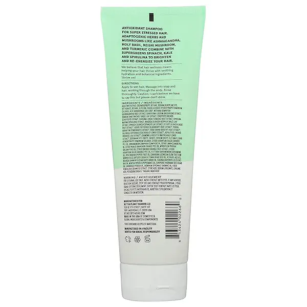 ACURE Juice Cleanse Supergreens & Adaptogens Shampoo | 100% Vegan | Antioxidant Shampoo For Super Stressed Hair | Ashwagandha, Spirulina, Kale & Spinach - Brightens & Re-Energizes Hair | 8 Fl Oz 3