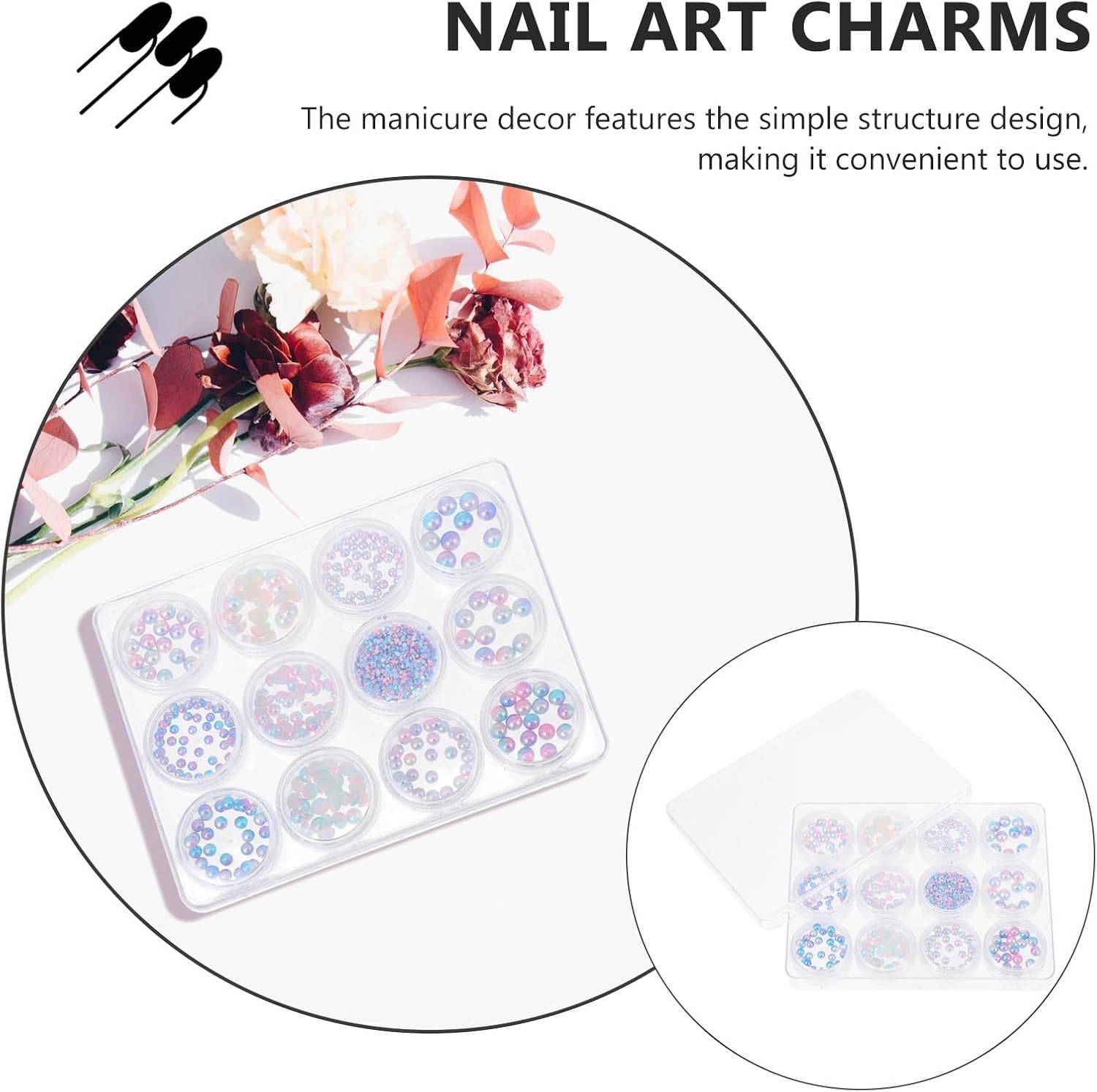 HOMSFOU Natural Shell Nail Art Decorations 12 Boxes Fingernail DIY Manicure Ornaments Flakes for Salon Nail Art Accessories