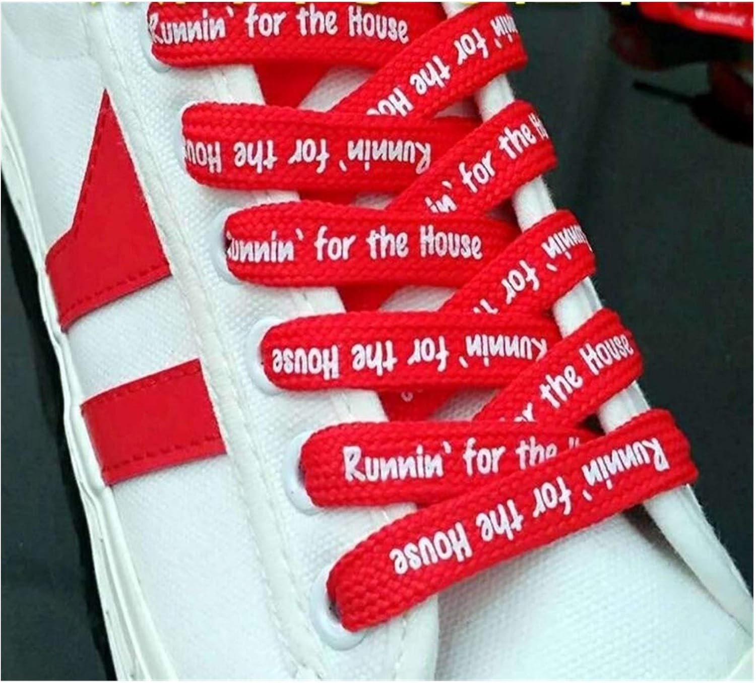 RQBHD Fashion Double Print Letter Shoelace Polyester Flat Shoe Laces 90cm/100cm/120cm Sport Shoelaces for Sneakers (Color : Red, Size : 90cm) : Clothing, Shoes & Jewelry