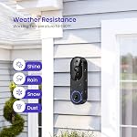 Smart Video Doorbell Camera avec AI Détection de mouvement, vision nocturne, stockage nuageux, 2 Mode Audio, Batterie alimentée, Wi-Fi 2.4GHz seulement