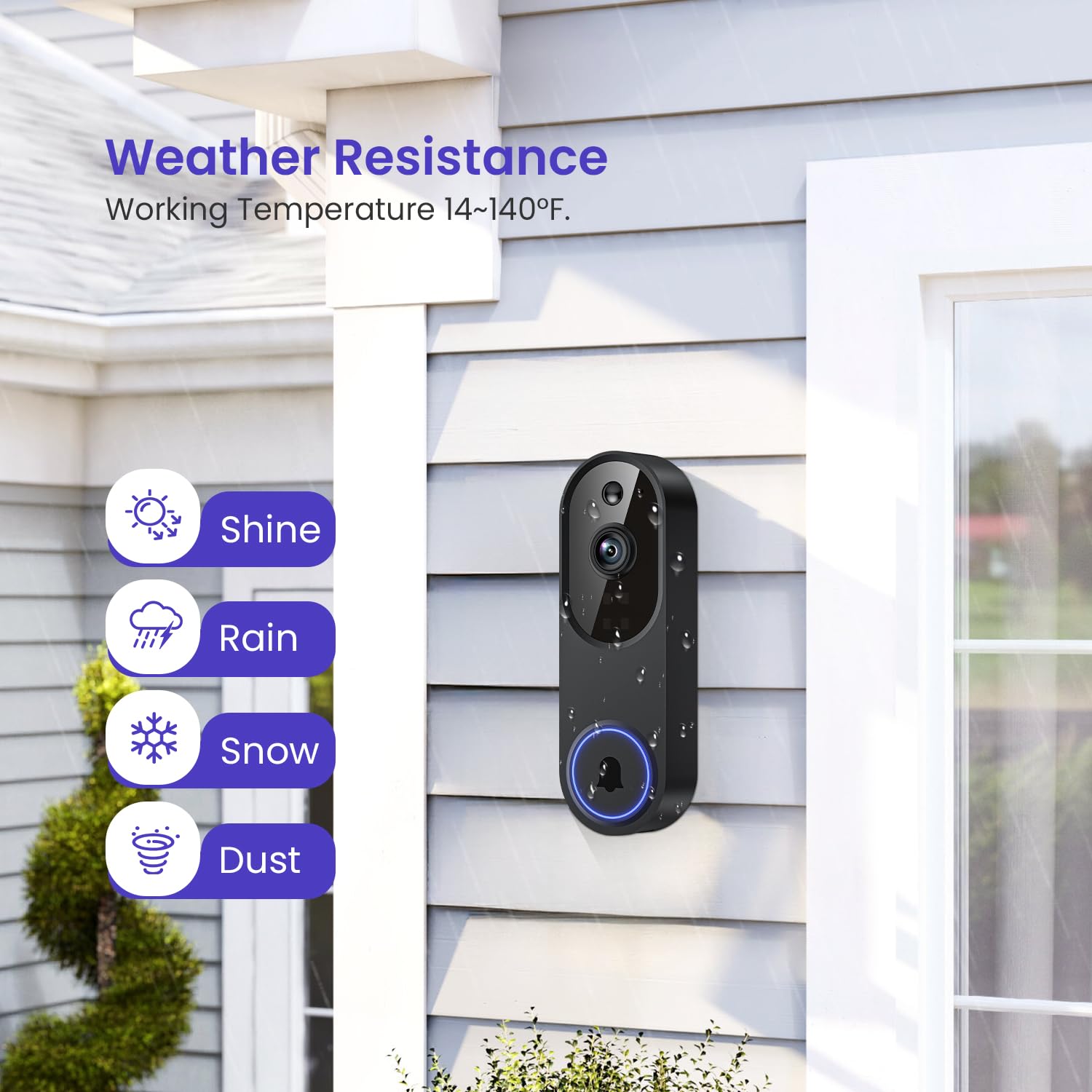 1080p Smart Video Doorbell Camera with AI Motion Detection Night Vision Cloud Storage 2 Way Audio Battery Powered — view 8