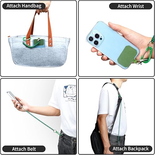 Miniatura 3 de HOTEMIA Cordón de seguridad antirrobo para teléfono con mosquetón, correa anticaída para esquí al aire libre, senderismo, ciclismo, pesca, escalada,