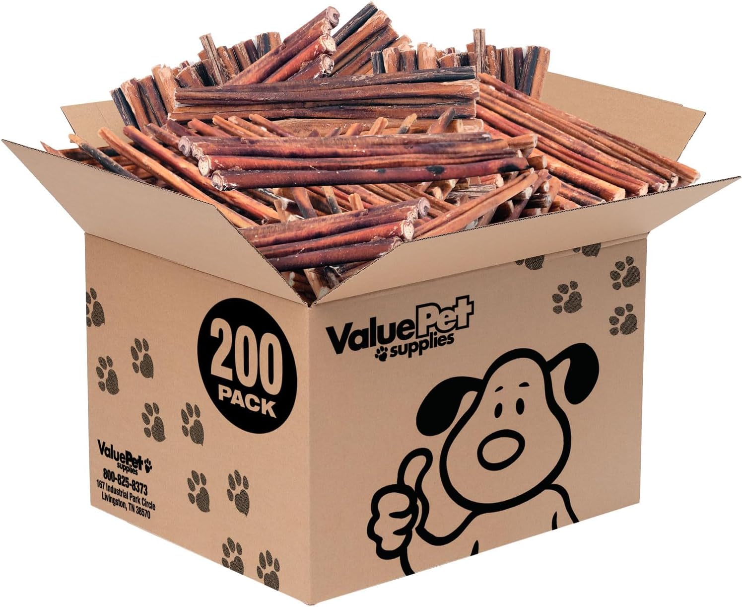 ValueBull Bully Sticks for Dogs, Medium 12 Inch, 200 Count Bulk Pack All Natural