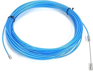 Steel Wire, Cable Multifunctional Plastic Coated Rope for Hoist Lifting Traction Crimping String Blue Color (25M/82ft)