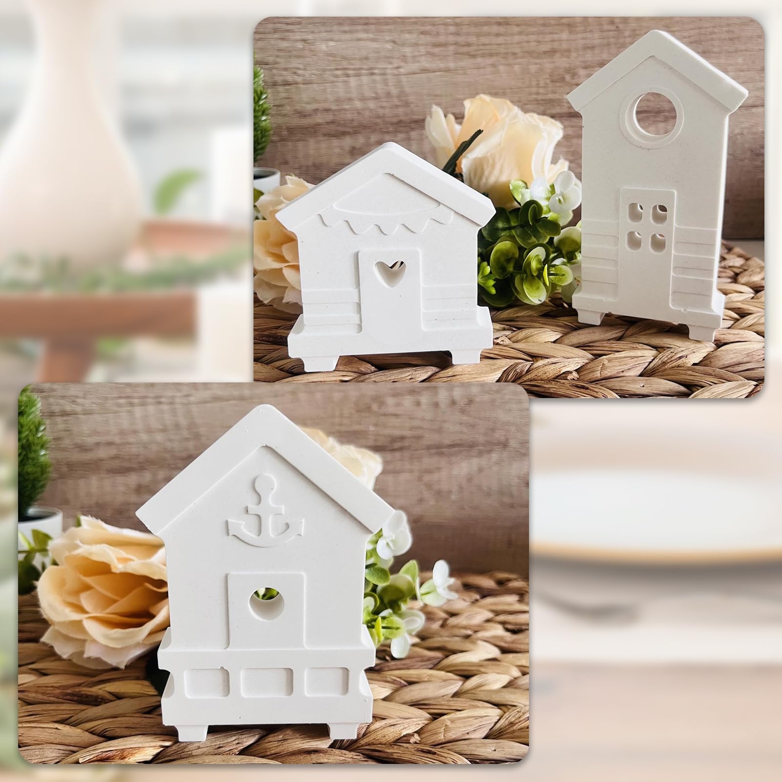 Siliconen vormen Gießformen Huis, Gießformen siliconen huizen met elchmotief, kerstsiliconenvorm huis, gietvormen voor gips, epoxyhars vormen, Gießformen huizen voor de DIY geurkaarsenproductie