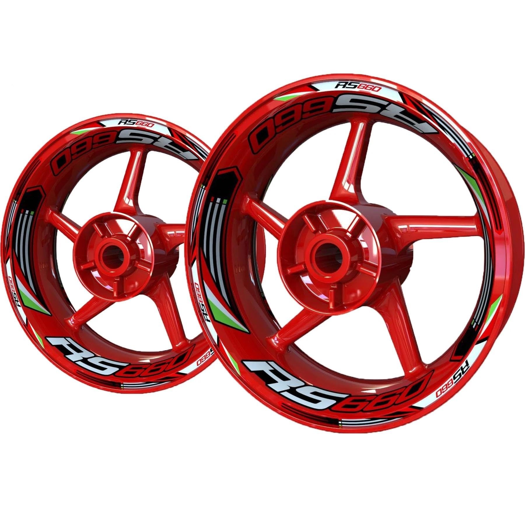 Motorrad-Radnabenaufkleber Reflektierende Aufkleber Für Motorradfelgen Für Aprilia Rs660, Radnabenaufkleber, Radaufkleber Felgenrandaufkleber(Farbe 4)