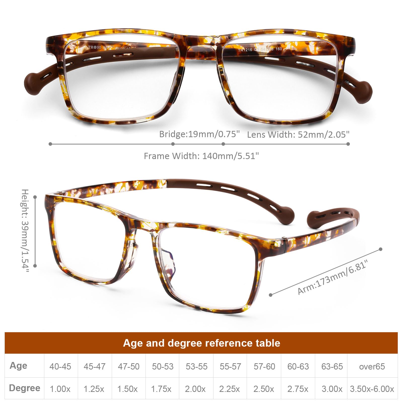 DOOViC Blue Light Filter Reading Glasses 2.0 Neck Hanging Tortoiseshell Square Frame Computer Readers for Men/Women - Image 2