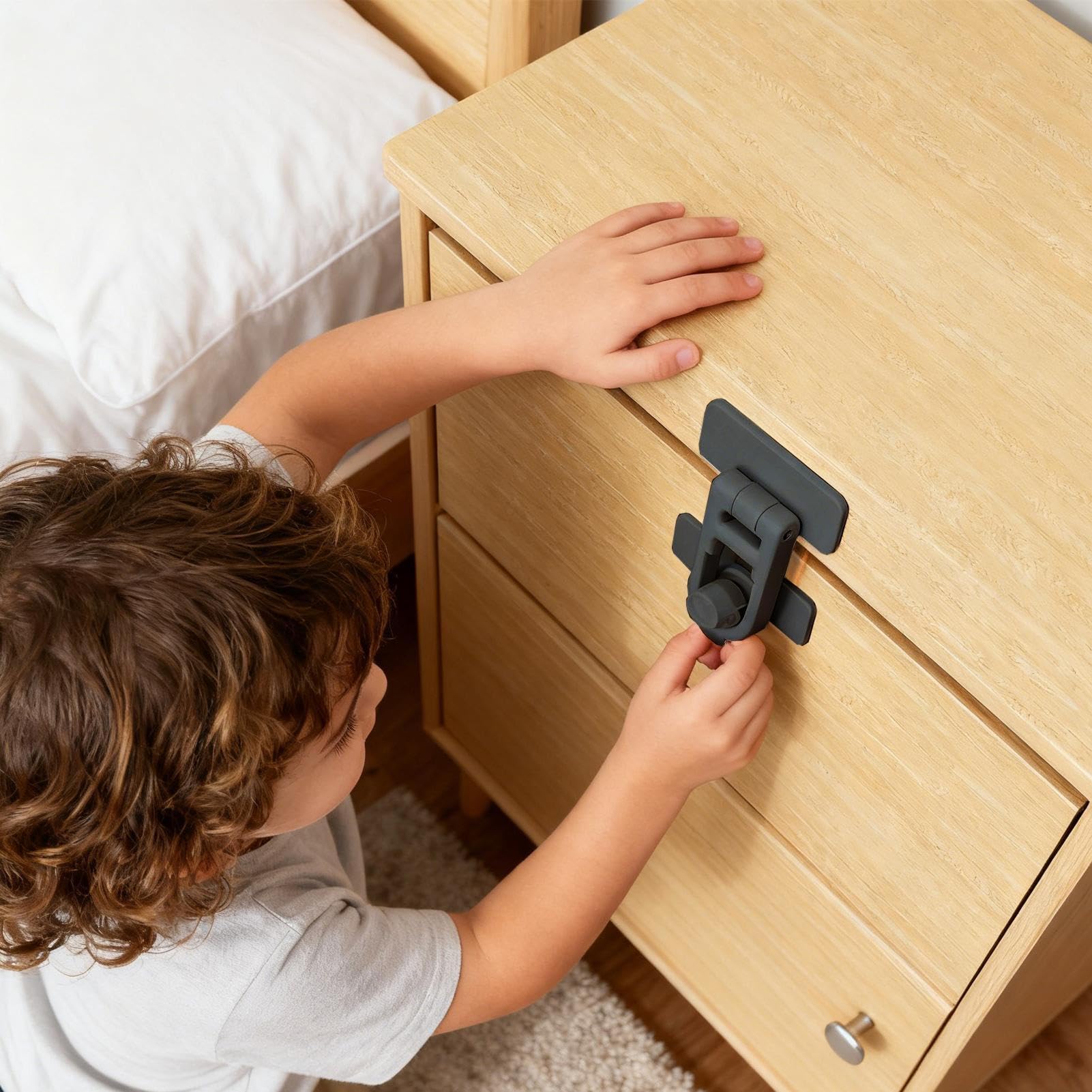 Verrou Enfant Pour Réfrigérateur,Meuble Sans Perçage,Verrous Réfrigérateur - Pour Four Cuisinière Congélateur Cuisine Salle de Bain Chambre Nurserie Maison Placard Garde-Manger Commode Porte