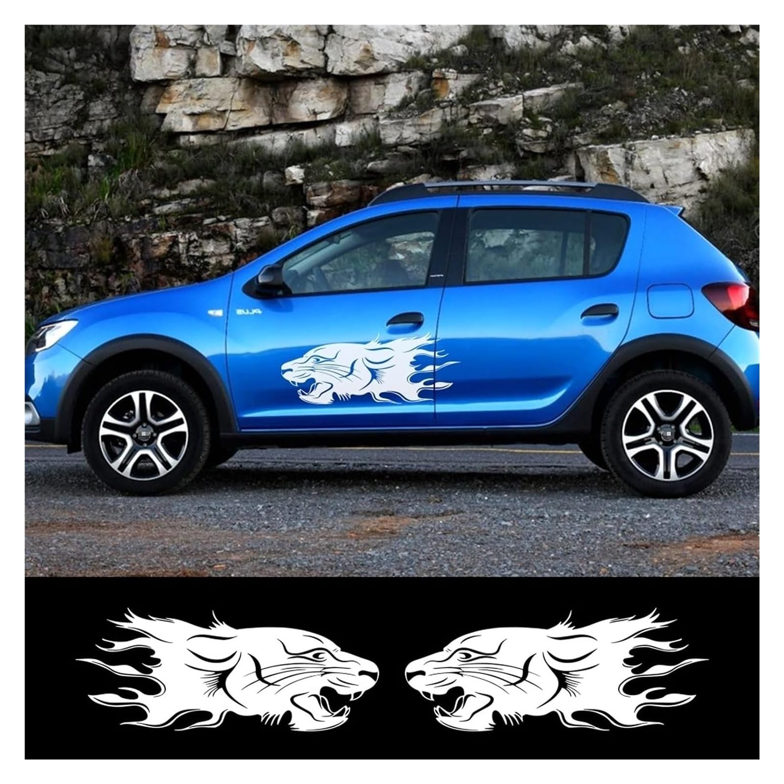 2 pezzi di adesivi sportivi in ​​vinile, decalcomanie universali for la carrozzeria e la decorazione delle ruote for lo stile esterno del camion dell'auto