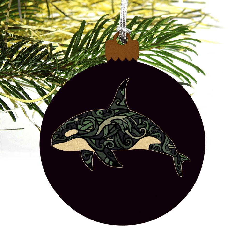 GRAPHICS & MORE Killer Whale Orca with Waves Wood Christmas Tree Holiday Ornament