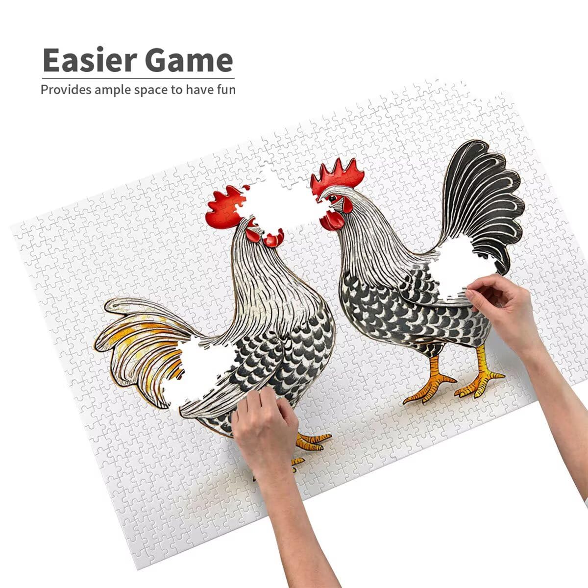 Puzzle 5000P Pièces Poulet Noir, Puzzles Bois 61.6 x 41.5 in, l0-269