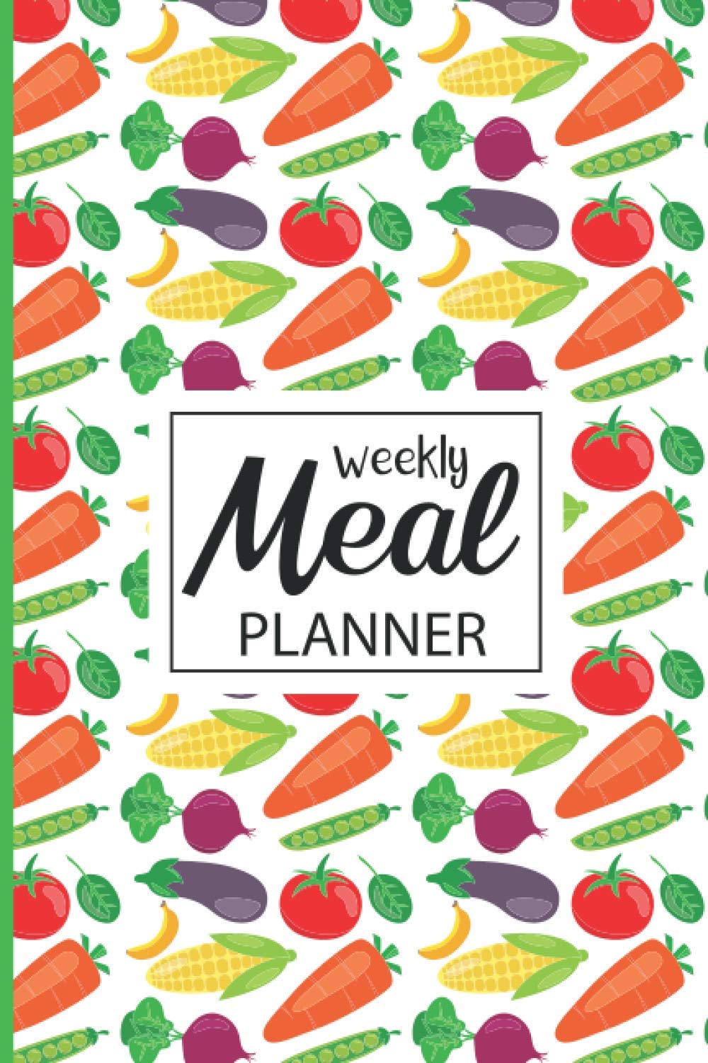 Weekly Meal Planner:: Magnetic vegetable background meal planner with detachable grocery list (52 Week Meal Planner)