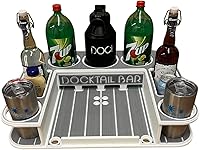 Vista 12 de Docktail Butler - Organizador de mesa para barco, incluye soporte para caña, mesa portátil para barco y barra de barco, mesas marinas para barcos