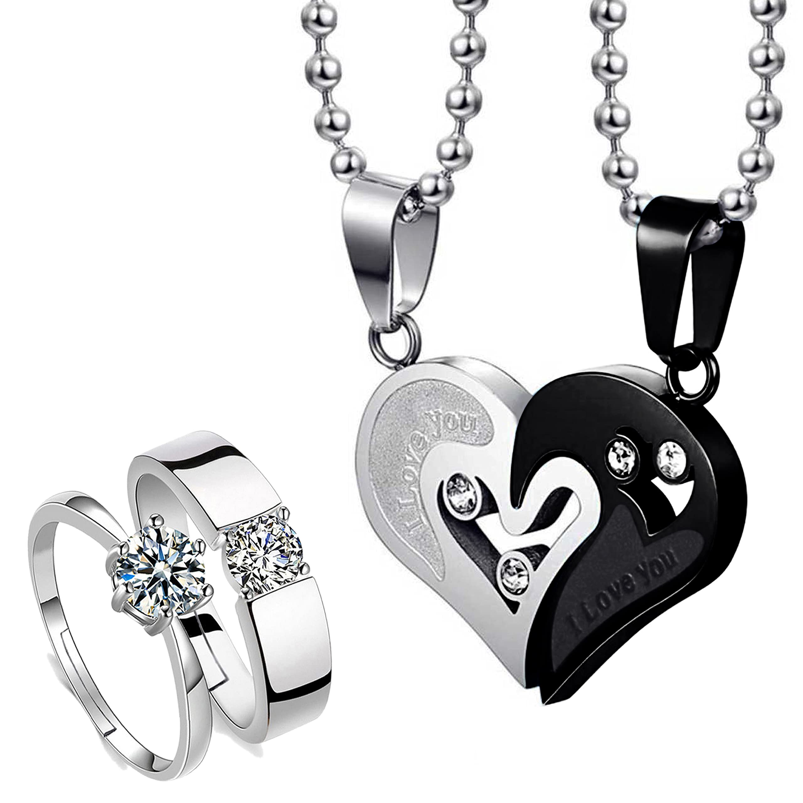 Fashion Frill Unisex Adult Adorable Silver Chain Stainless Steel Heart Shape Pendant Couple Ring Silver Ring Pendant With Ring Valentine Special Best Gift Couple Ring Pendant With Ring Combo,One Size (B09MHV1VCT) Amazon Price History, Amazon Price Tracker