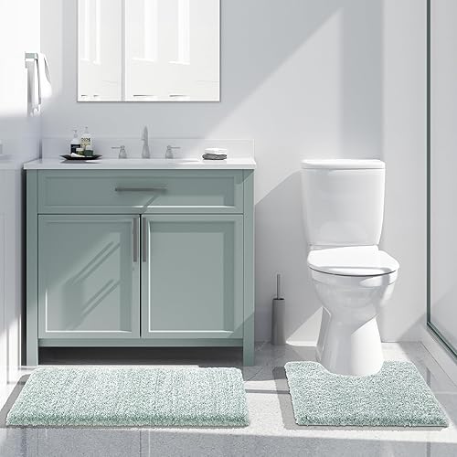 Miniatura 134 de Yimobra Alfombras de Baño Antideslizantes Lavables, Ultra Suaves y Absorbentes de Agua, Alfombras de Baño Pequeñas, Alfombra de Ducha Externa