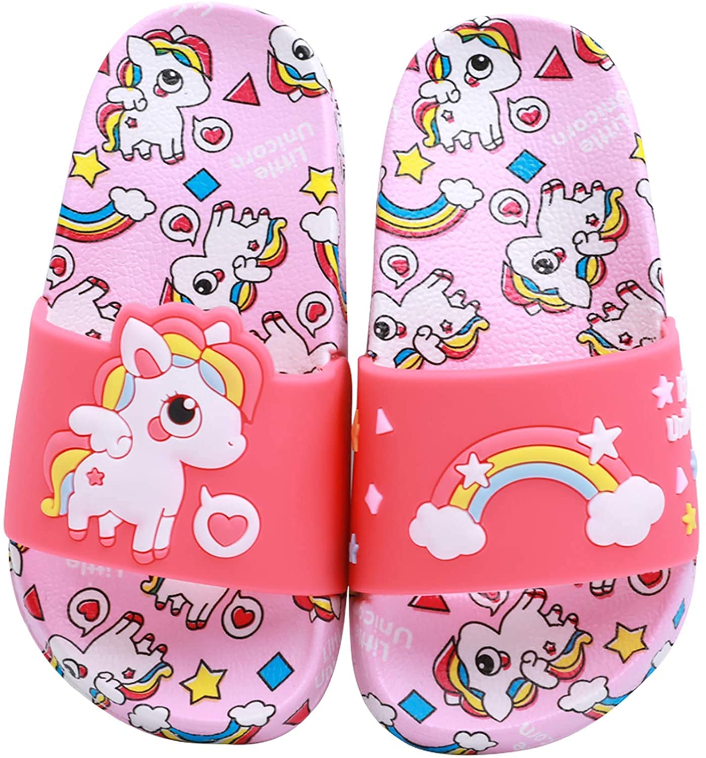 HausFine Chanclas para Niñas Zapatos de Ducha, Playa y Piscina Sandalias de Baño Antideslizantes Sandalias de Unicornio