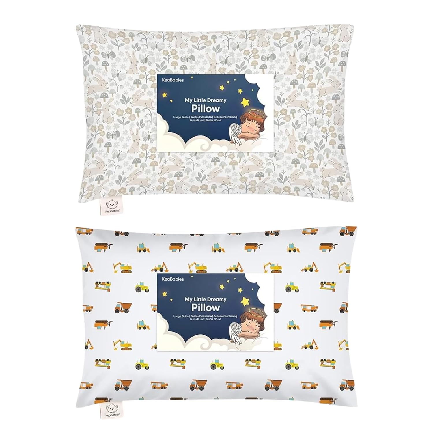 KeaBabies Toddler Pillow with Pillowcase - 13x18 My Little Dreamy Kids Travel Bed Pillows for Sleeping, Cotton Small Pillowcase, Soft & Breathable, Machine Washable, Toddlers 2-5 Years Old