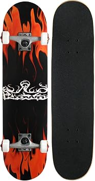Krown Rooke Complete Skateboard - Pro Style Quality - Maple 7-Ply Deck, Aluminum Trucks, Urethane Wheels, Precision Bearings - The Perfect Beginners First Board