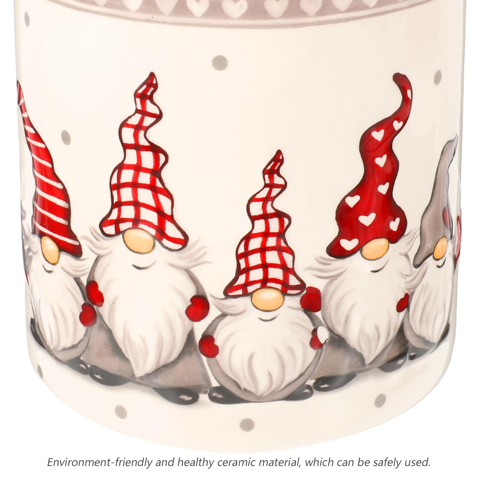 Barattolo di Ceramica Rotondo con Coperchio per Conservazione Alimenti, Contenitore Natalizio Multipurpose con Buona Tenuta, per Riso e Frutta Secca