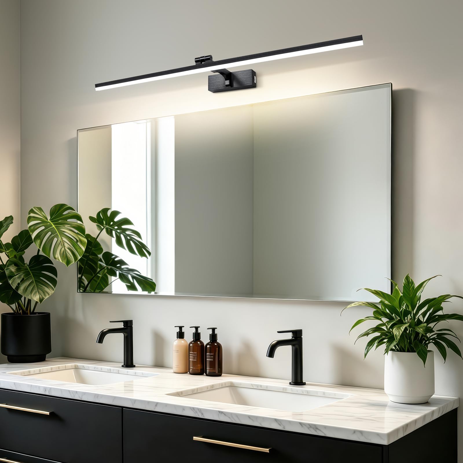 Lampe Miroir LED Salle de Bain 80cm 3 Températures de Couleur 180° Rotatif 1820LM 16W IP44 3000K/4500K/6000K