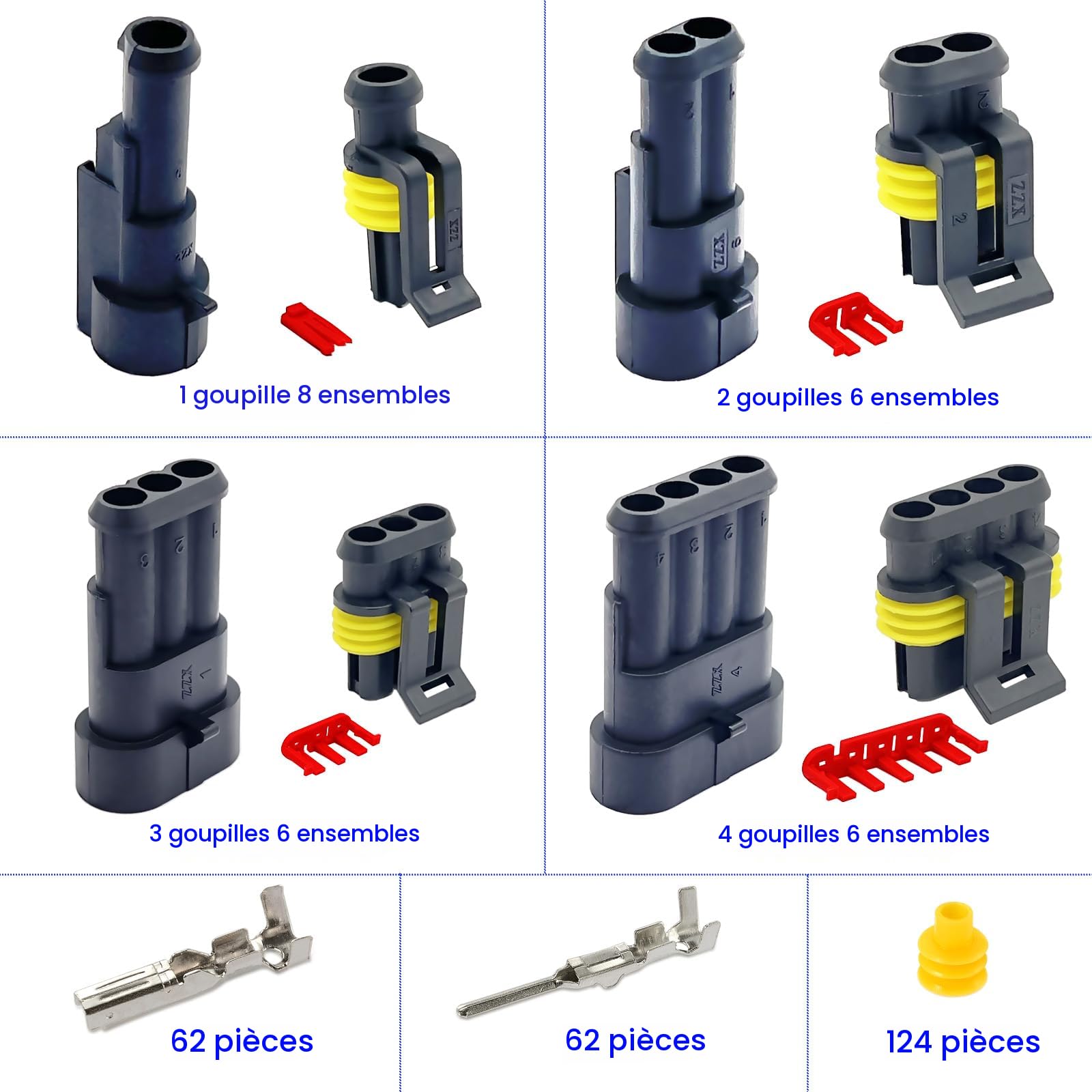 Set De 50 Connecteurs à Sertir Pour Voiture - Double Gaine, Manche - Cuivre - Neuf