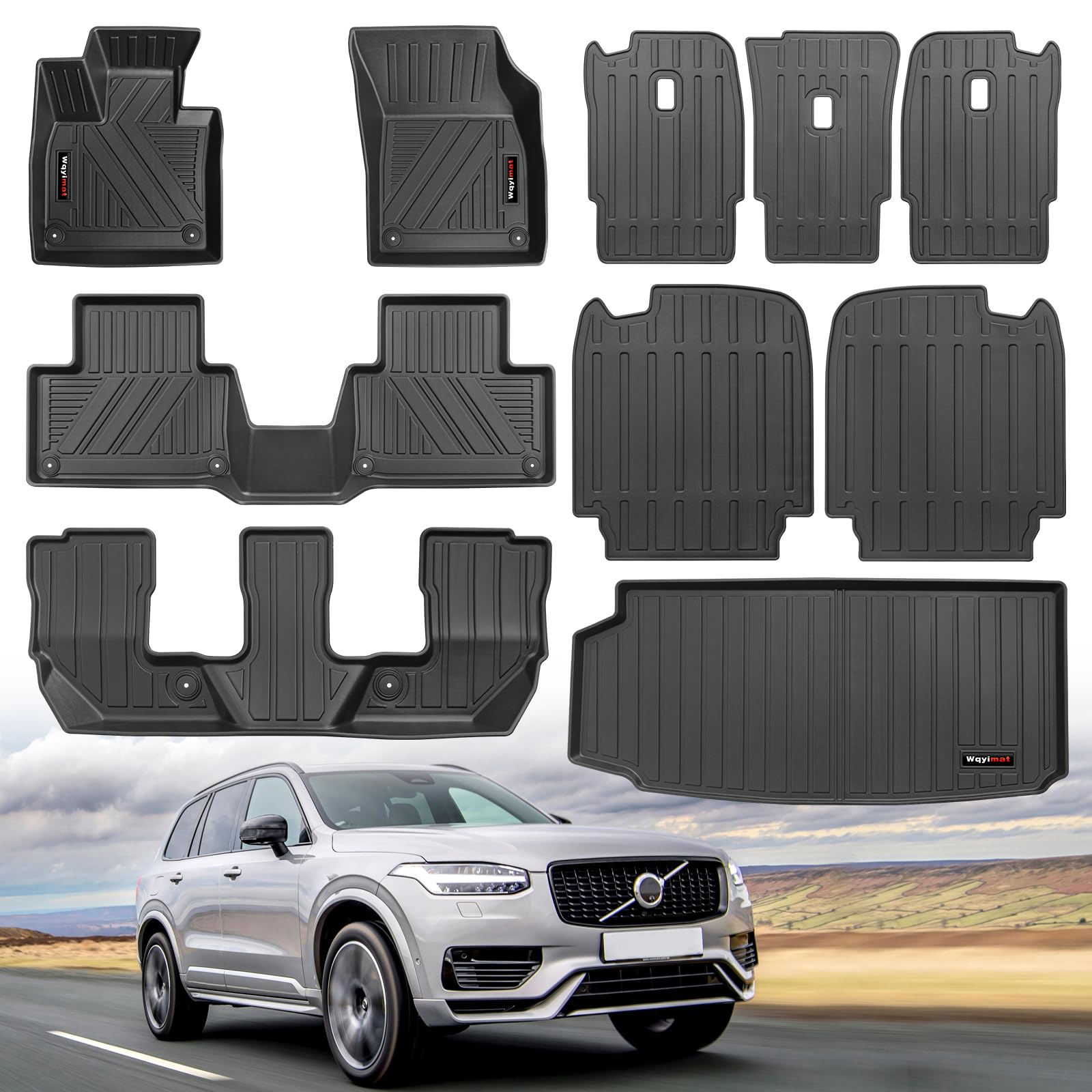 Amazon.com: for 2016-2025 2026 Volvo XC90 Hybrid/PHEV Floor Mats 3 