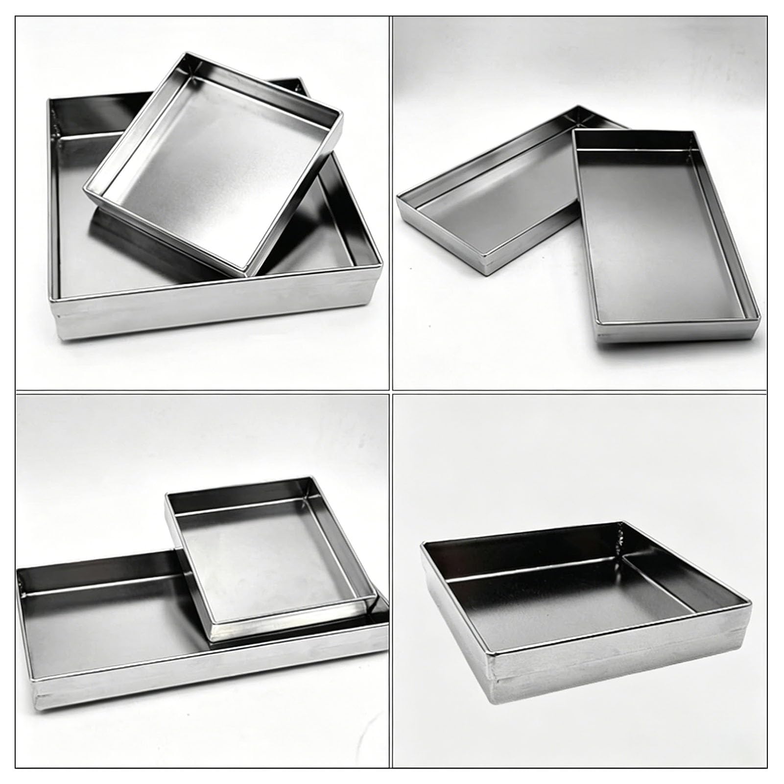 Bandeja de goteo de acero inoxidable para lavadora, protector de suelo con bordes elevados, bandeja de recogida de agua a prueba de fugas para máquinas de café y armarios de vino, 30 x 20 x 4 cm