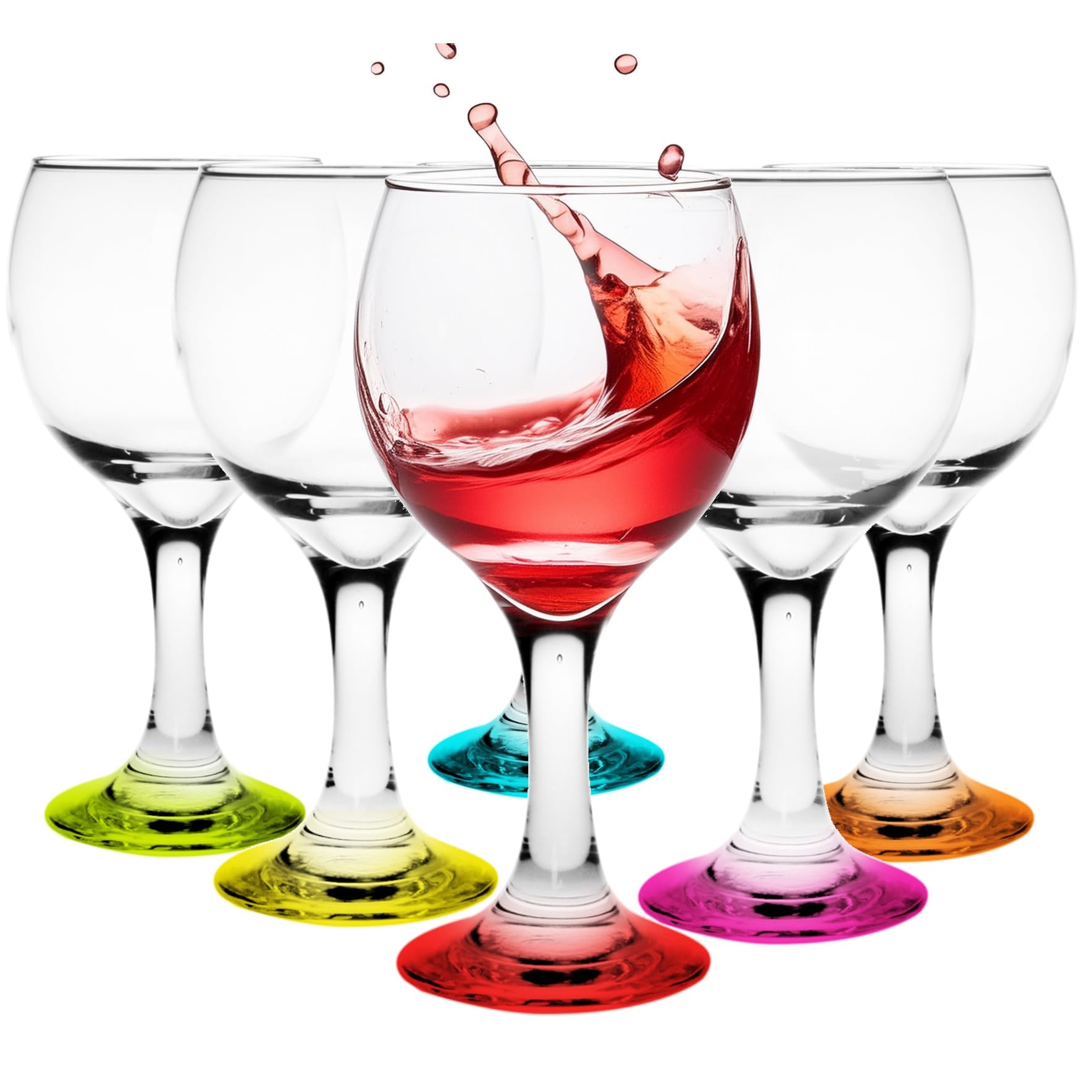 Glasmark Krosno Set De A Pied 6X220Ml Verre A Pied Verre Rouge À Blanc Lavable Au Lave-Vaisselle
