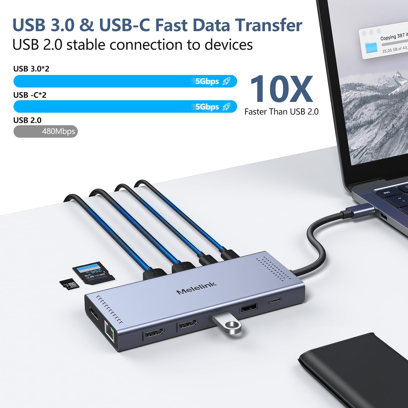 Amazon | USB Cドッキングステーションデュアルモニター、14イン1