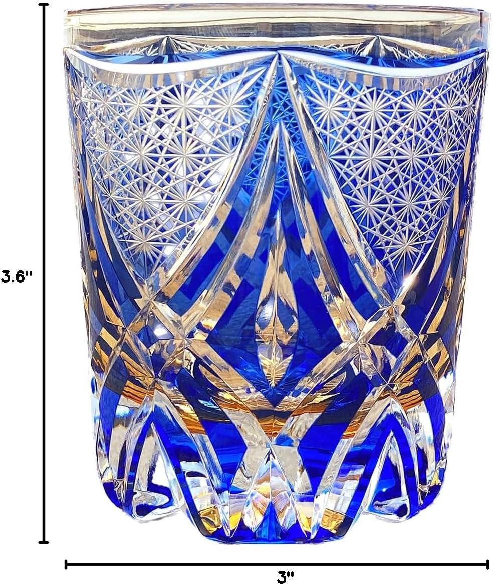 JEKE Edo style Hand Cut Crystal Whisky Glass 250ml Whiskey Glasses -Cocktail-Vodka-Beer Drinkingware Glasses In Gift Carton (A) - Image 7