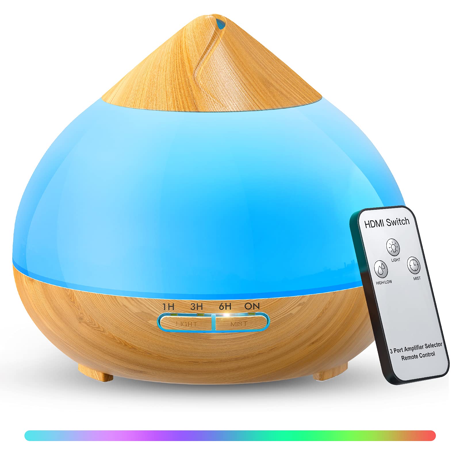 Romanda Essential Oil Diffuser Large Room,300ml Aromatherapy Diffusers,Air Diffuser with 7 Colour Lights