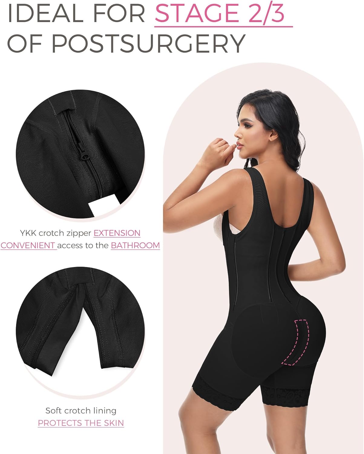 M MYODRESS Fajas Colombianas Moldeadoras Body Shaper BBL Post Surgery Postpartum Stage 2 3 High Compression Garment - Image 5