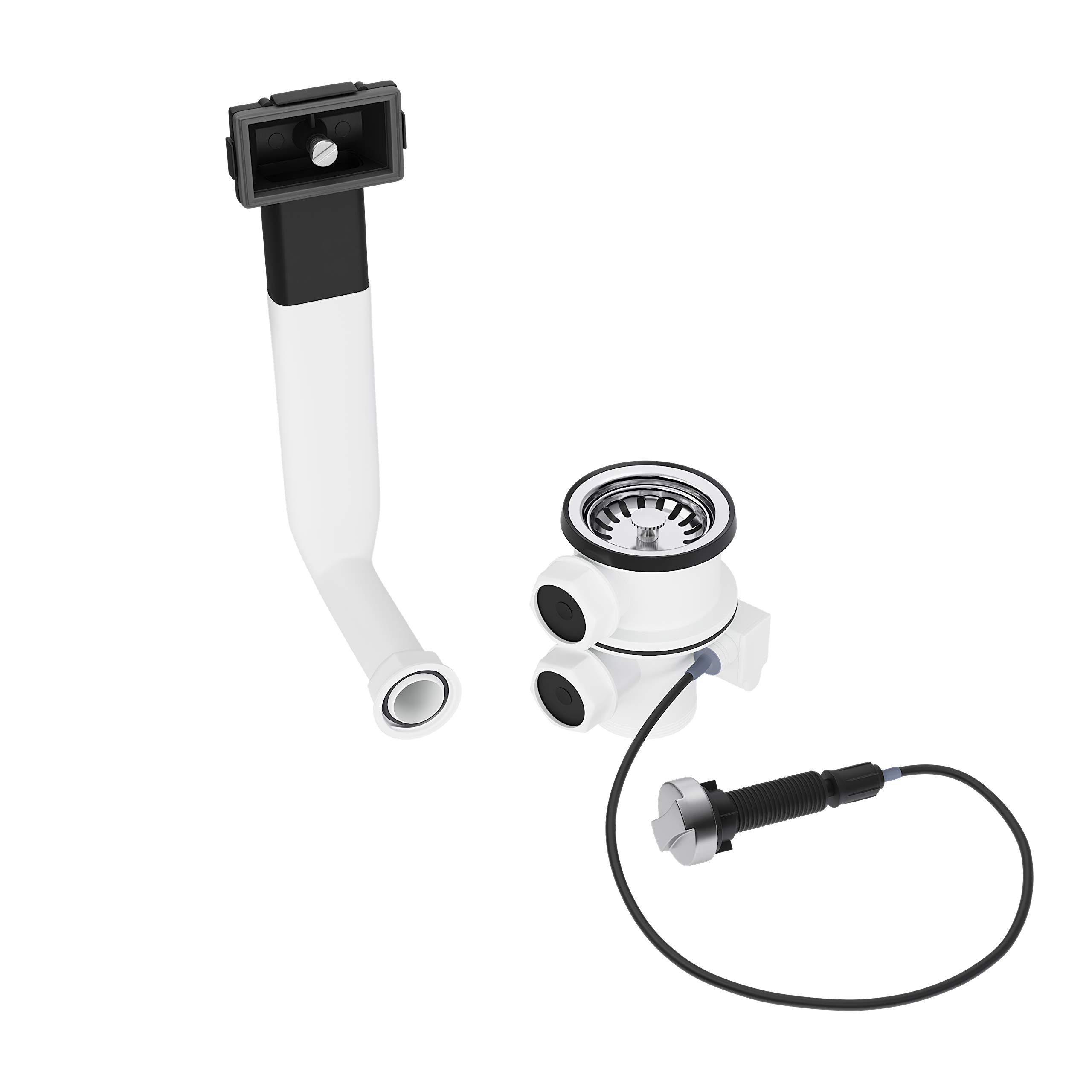 Buy Sink Drain with Strainer Basket Eccentric Valve 70 mm 1 1/2 Inch Lockable with Rotating