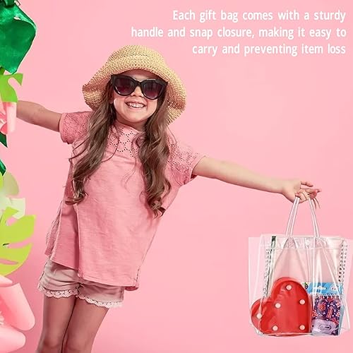 Miniatura 4 de WOHPNLE 30 PCS Clear Plastic Gift Bags with Handle, Reusable PVC Gift Wrap Tote Bag Shopping Bags for Christmas Valentine's Day Boutique Wedding