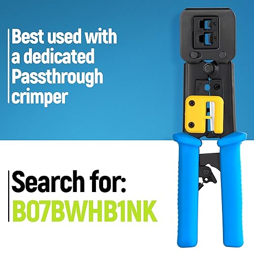 Miniatura 6 de Everest Media Solutions Conectores de paso RJ45 Cat6 y botas de alivio de tensión  Paquete de 100100  EZ para engarzar enchufe modular para cable de