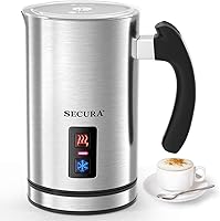 Secura Electric Milk Frother: Automatic Hot/Cold Foam Maker & Steamer for Cappuccino, Latte - Stainless Steel with Strix Controls