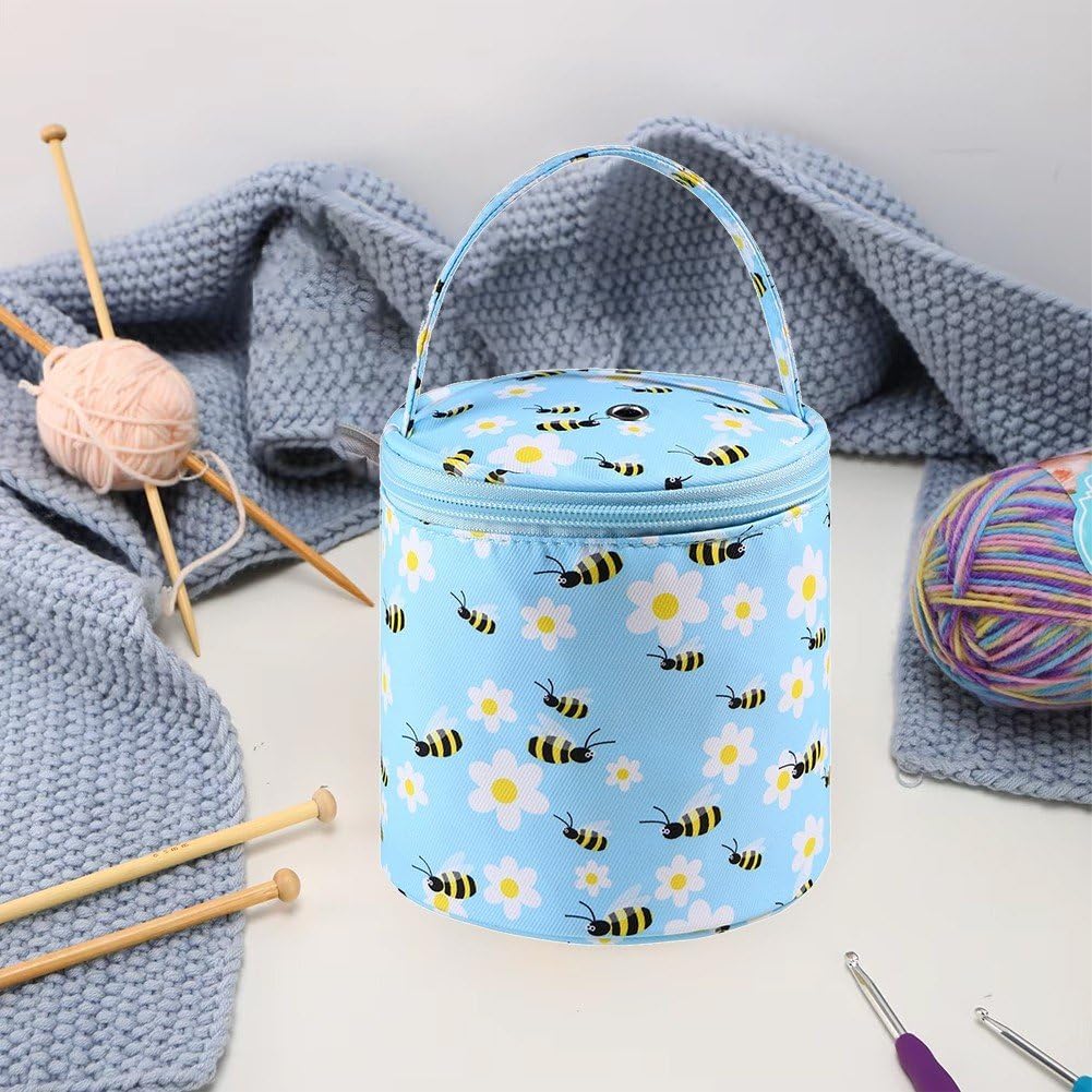 Amazon.co.jp: 毛糸収納バッグ 編み物バッグ ラウンド ポータブル
