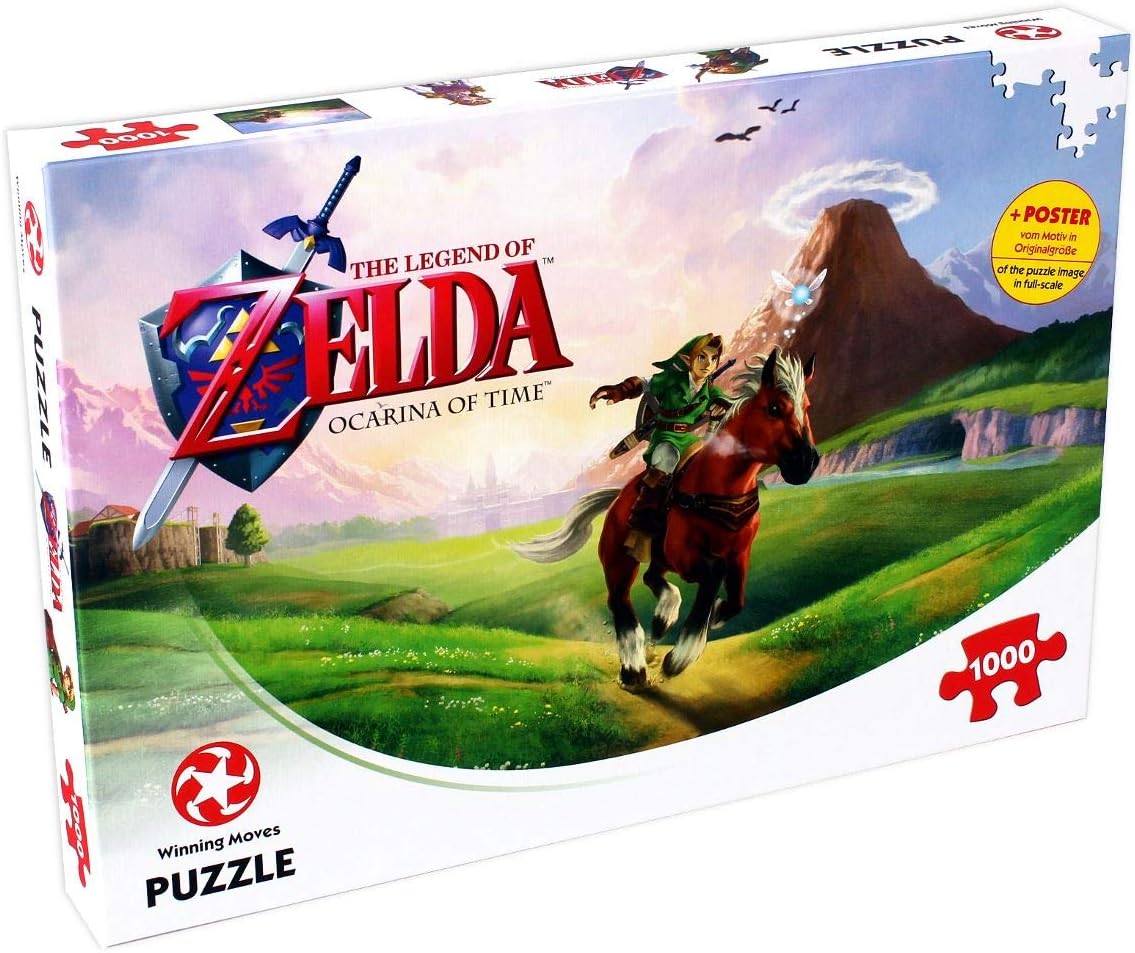 Winning Moves Zelda Ocarina of Time 1000 Piece Jigsaw Puzzle Game, Piece Together Link and Epona a Must Have for Every Zelda Fan, Gift and Toy for Ages 14 Plus