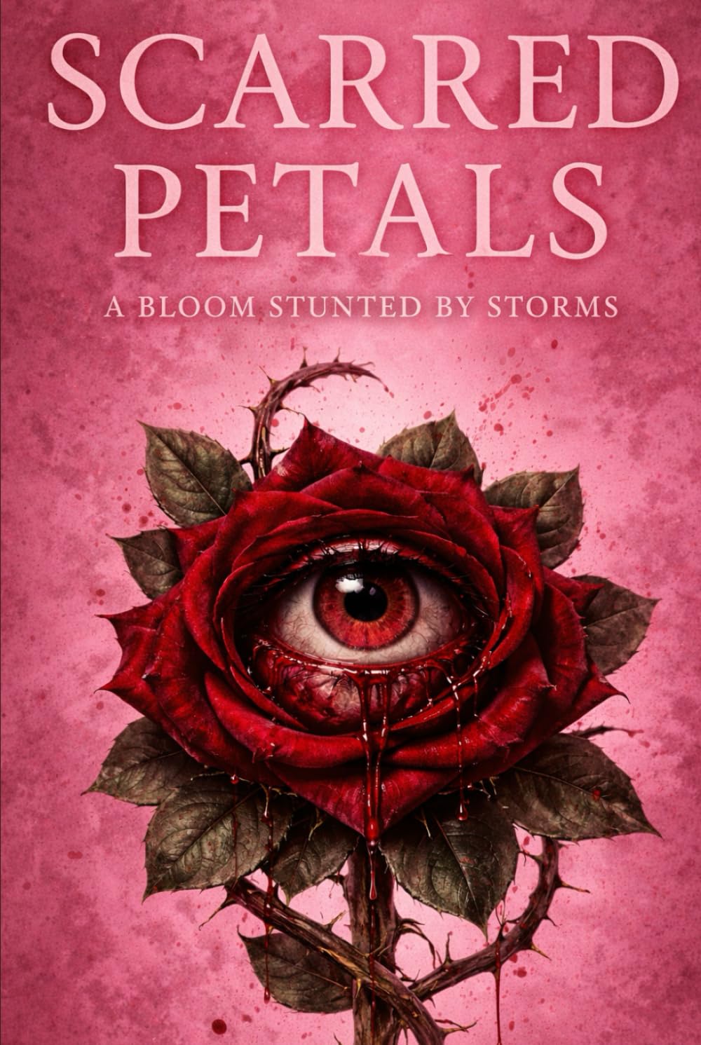 Scarred Petals: A Bloom Stunted by Storms
