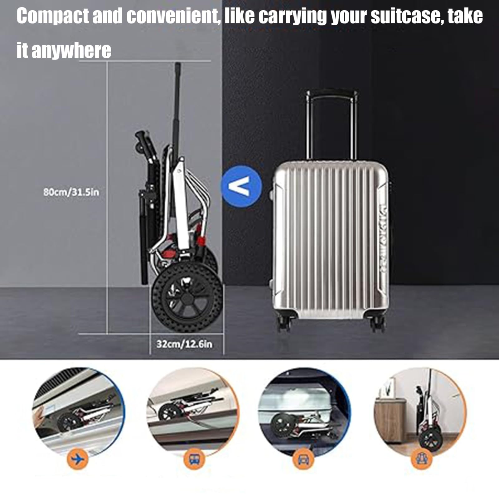 Silla De Ruedas,Silla De Ruedas Plegable Ligera Silla De Ruedas Portátil Plegable con Freno De Mano Silla De Ruedas De Aluminio para Adultos Y Personas Mayores A