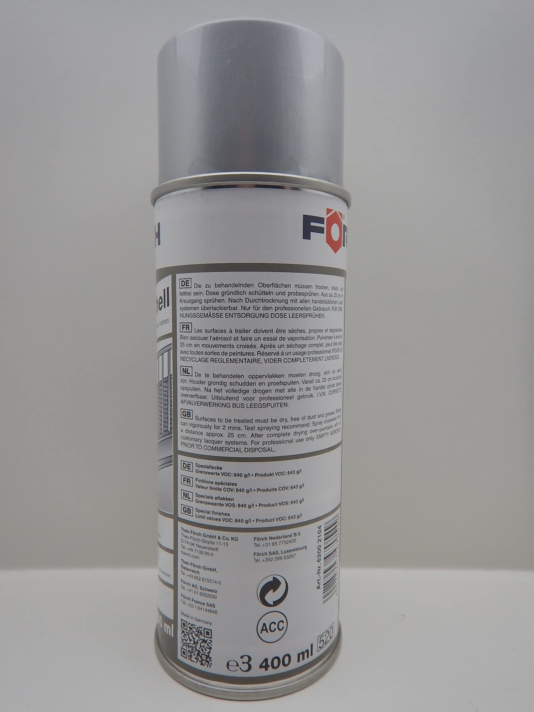 Förch Cynk w sprayu jasny L244 ochrona przed korozją punktowa zdolność spawania 400 ml (3)