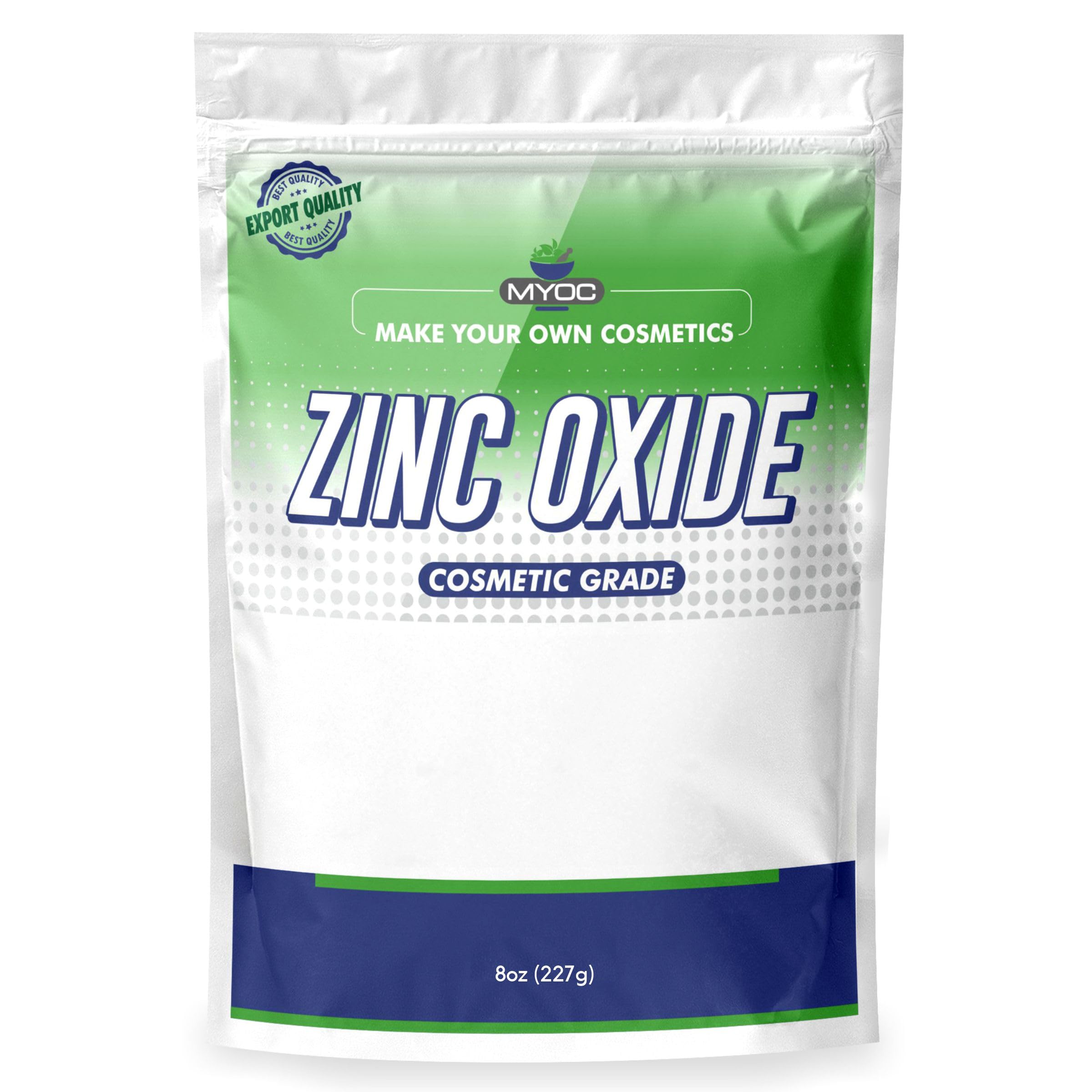 MYOC White Zinc Oxide Powder (227 gram), Non-nano Zinc Oxide Powder, Zinc Oxide Powder for Skin, for DIY Sunscreen, Baby Diaper Rash Cream, Online Quality